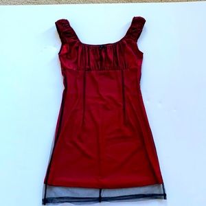 Red and black mini dress.
